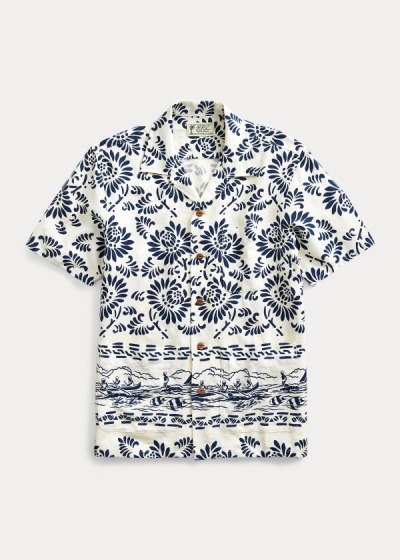 Camisa Ralph Lauren Print Linen Camp Homem 64013-DQKH